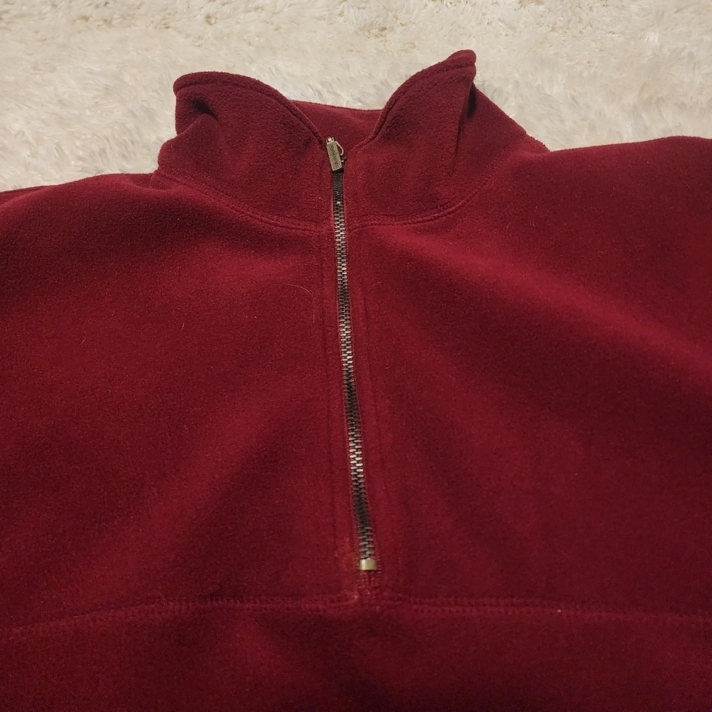 WEATHRPROOF Pullover 1/4 Zip Fleece Men's Burgundy Pocketed Jacket Sz. L - Picture 3 of 8